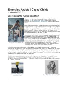 American Legacy Fine Arts presents Casey Childs in Southwest Art Magazine, May 2015.