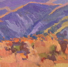 American Legacy Fine Arts presents "The Hills Singed by Summer; Highway 39, Angeles National Forest" a painting by Eric Merrell.
