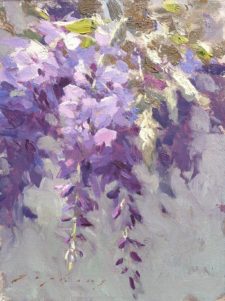 American Legacy Fine Arts presents "Wisteria from the Artist's Garden" a painting by Jeremy Lipking.
