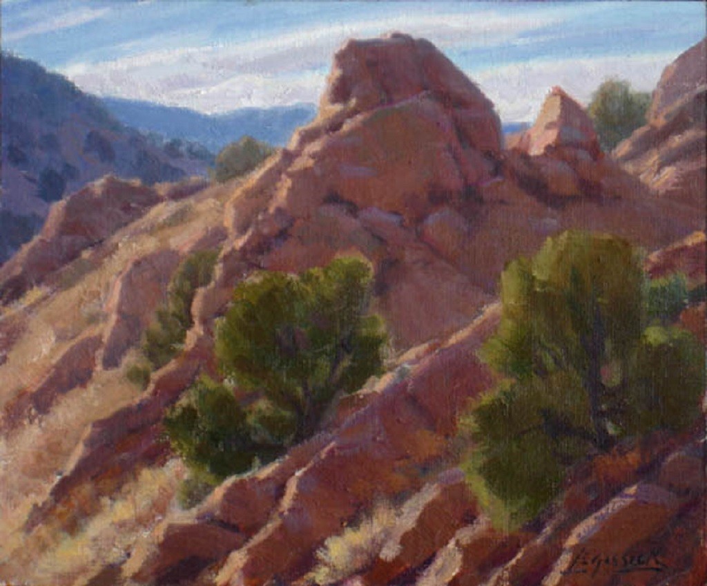American Legacy Fine Arts presents "Steep Comstock Slopes" a painting by Jean LeGassick.