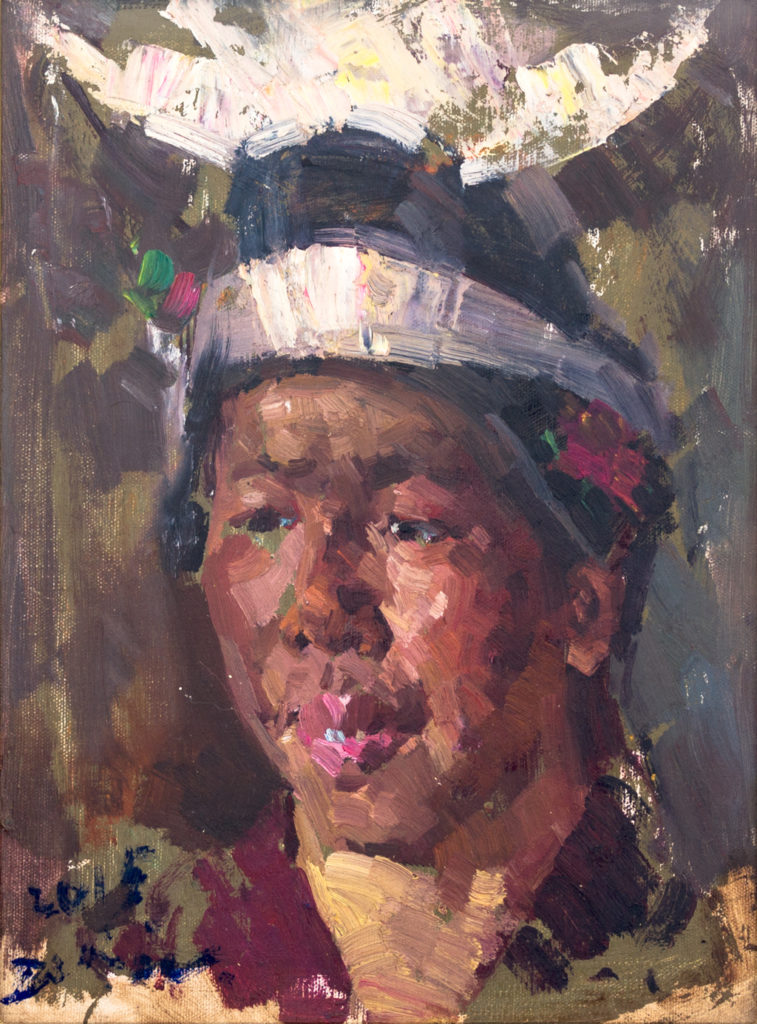 American Legacy Fine Arts presents "Guezhou Girl, South China" a painting by Jove Wang.