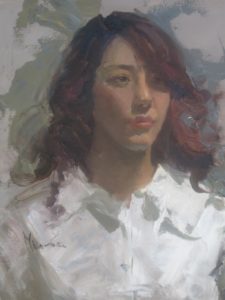 American Legacy Fine Arts presents "Young Woman in Whitee" a painting by Mian Situ.