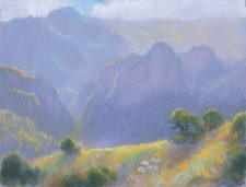American Legacy Fine Arts presents "Lifting Haze; Malibu Creek State Park" a painting by Peter Adams.
