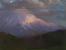 American Legacy Fine Arts presents "Evening Breeze; Mount Shasta" a painting by Peter Adams.