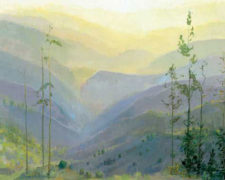 American Legacy Fine Arts presents "Late Afternoon, Overlooking the East Fork of the San Gabriel River" a painting by Peter Adams.