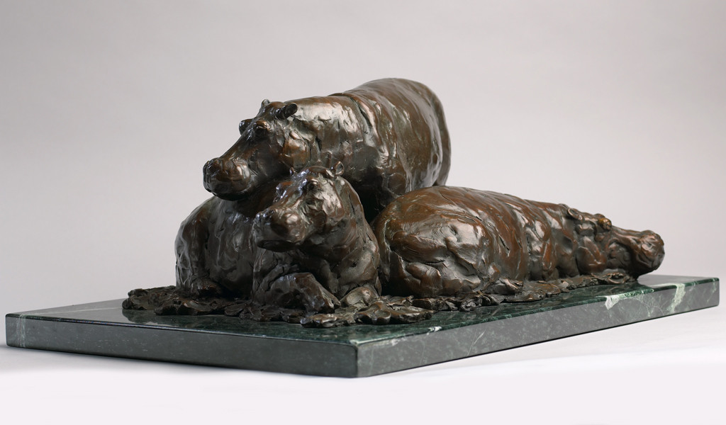 American Legacy Fine Arts presents "Hippos on the Mara" a sculpture by Peter Brookes.