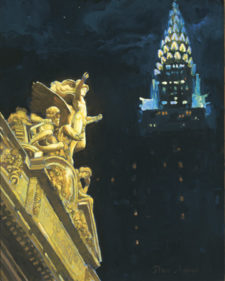 American Legacy Fine Arts presents "New York Nocturne" a painting by Peter Adams.