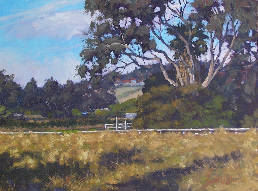 American Legacy Fine Arts presents "Where the Cows Roamed, Vista California" a painting by Scott W. Prior.