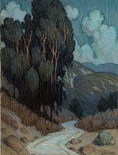 American Legacy Fine Arts presents "Moonlit Arroyo Pathway" a painting by Tim Solliday.