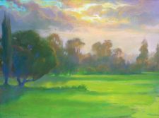 American Legacy Fine Arts presents "Sunset Glow over the North Course" a painting by Peter Adams.