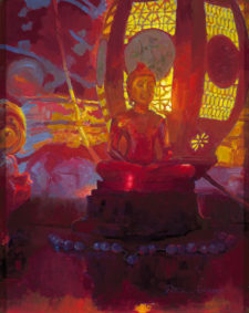 American Legacy Fine Arts presents "Amber Buddha" a painting by Peter Adams.