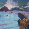 American Legacy Fine Arts presents "Wind and Sand at Leo Carrillo Beach" a painting by Alexey Steele.