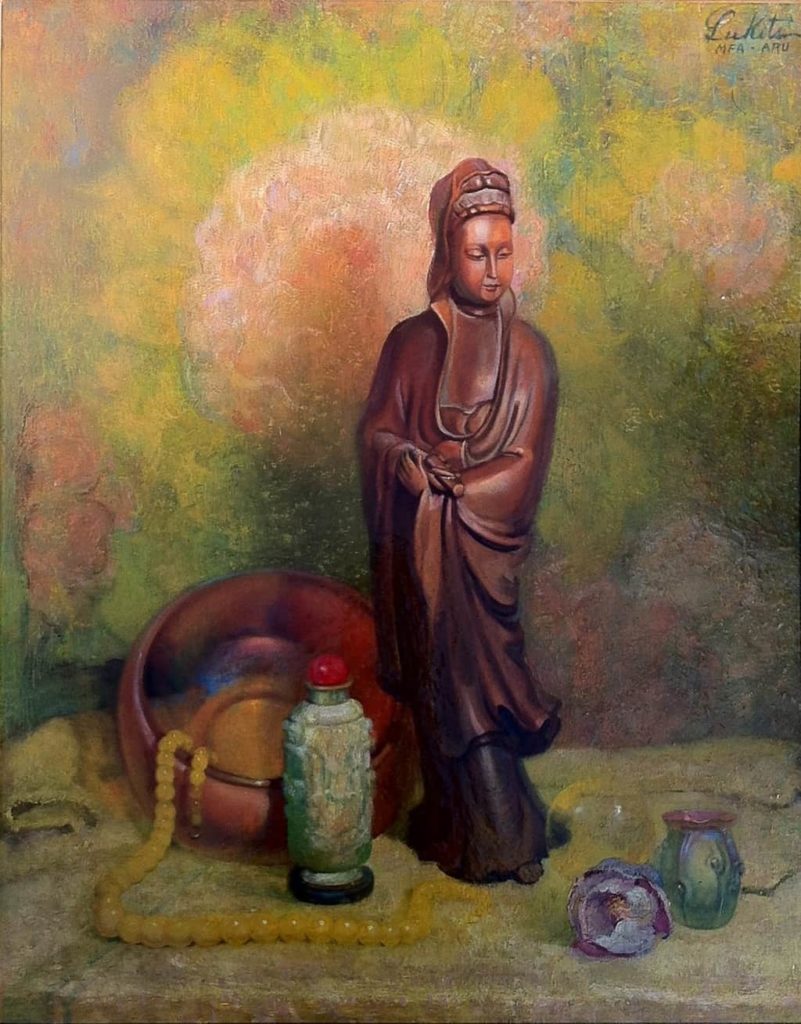 American Legacy Fine Arts presents "Meditation", c, 1944, a painting by Theodore N. Lukits (1897-1992)