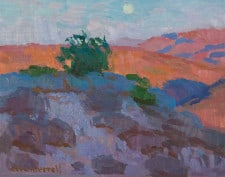 American Legacy Fine Arts presents "Moonrise over Key's View; Joshua Tree Highlands" a painting by Eric Merrell.