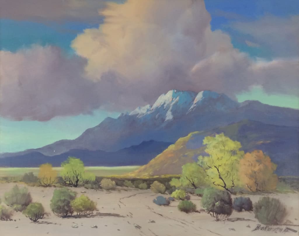 American Legacy Fine Arts presents "Untitled (Smoke Tree; Palm Springs, c.1930)" a painting by George Sanders Bickerstaff."