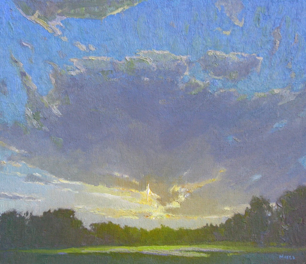 American Legacy Fine Arts presents "Evening Light" a painting by Jennifer Moses.