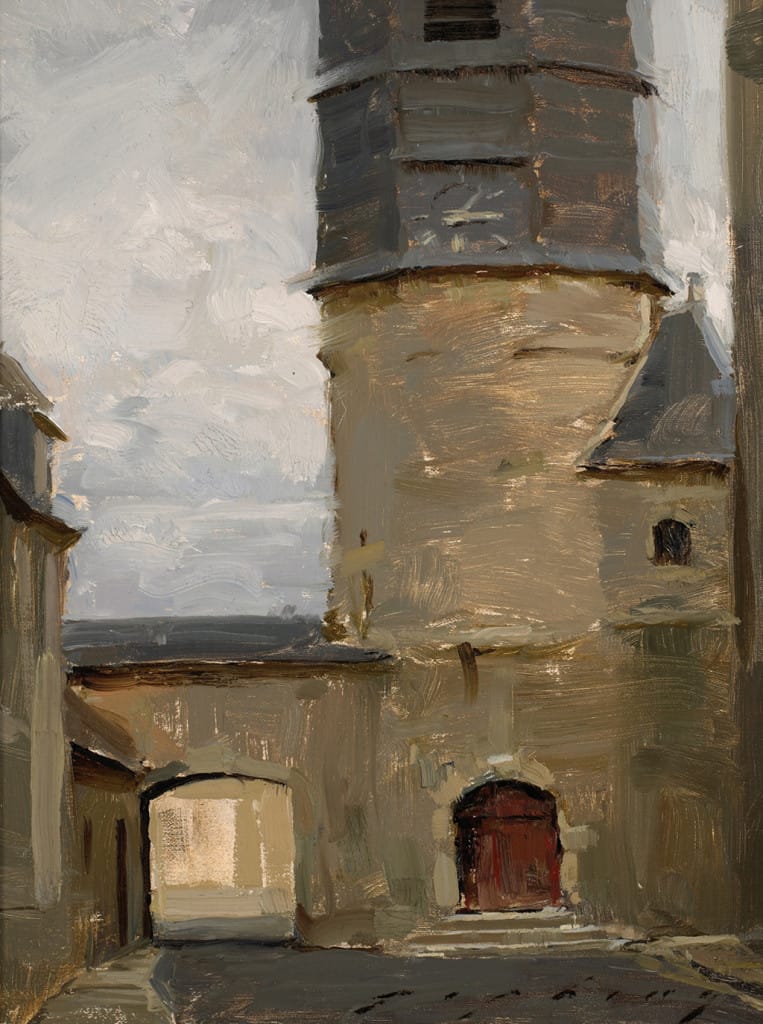 American Legacy Fine Arts presents "Chatillon Coligny; Loire Valley" a painting by Jeremy Liping.