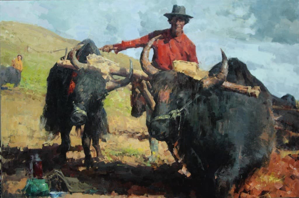American Legacy Fine Arts presents "Yakboy" a painting by Jove Wang.