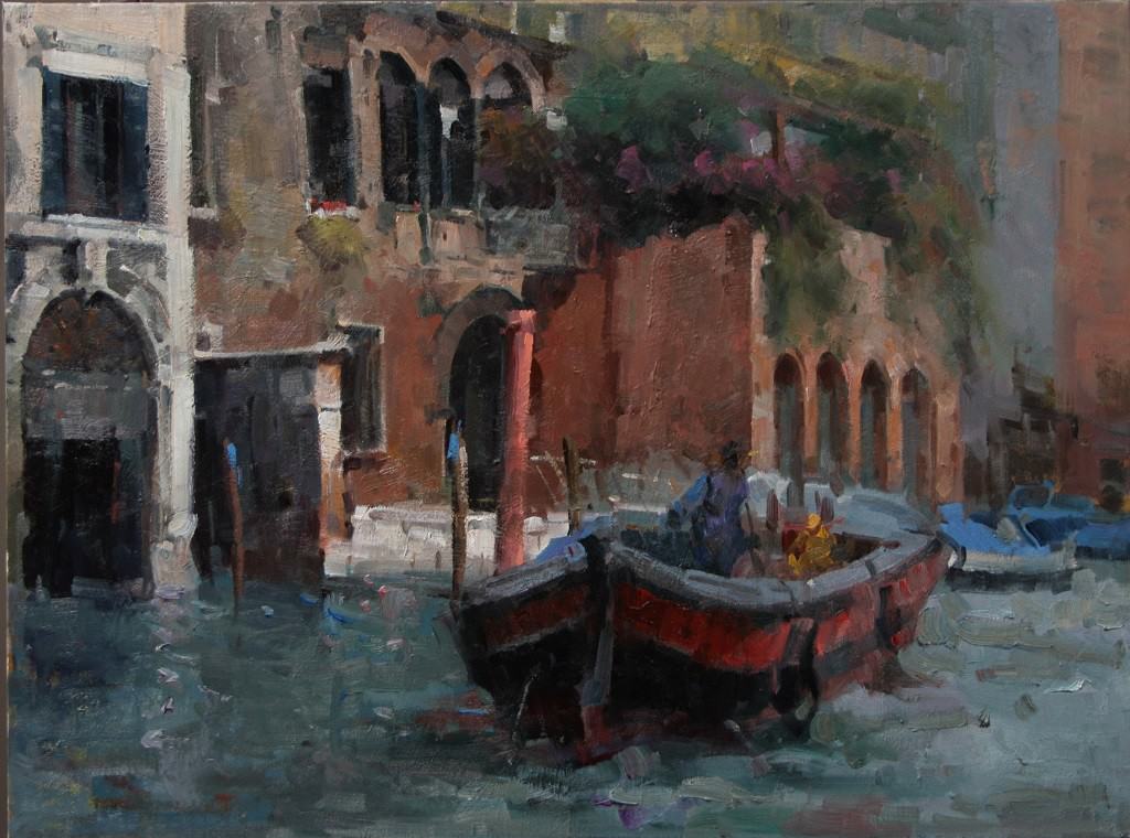 American Legacy Fine Arts presents "Morning in Venice" a painting by Jove Wang.