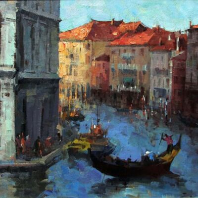 American Legacy Fine Arts presents "Holiday in Venice" a painting by Jove Wang.