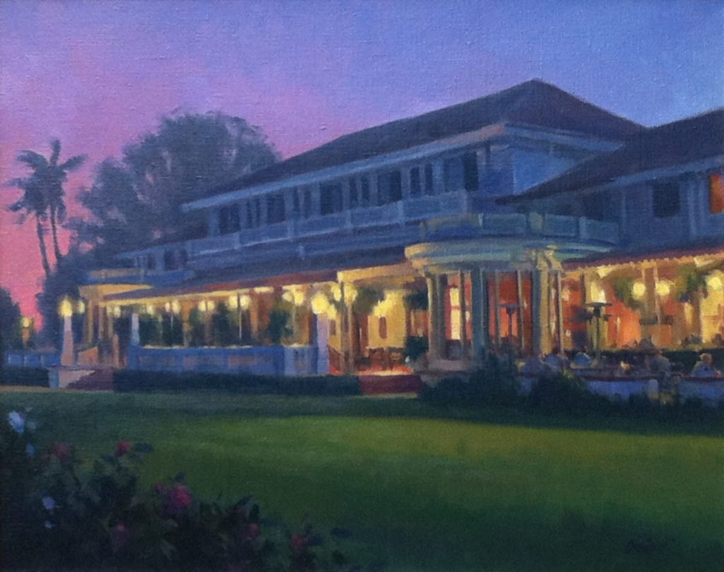 American Legacy Fine Arts presents "After Hours at the Clubhouse" a painting by Michael Obermeyer.