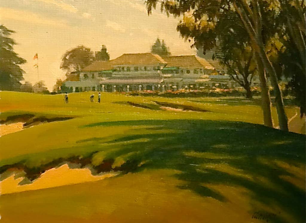 American Legacy Fine Arts presents "Back to the Clubhouse" a painting by Michael Obermeyer.