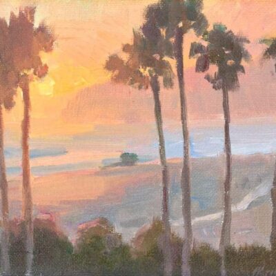 American Legacy Fine Arts presents "California Sunset" a painting by Michael Obermeyer.