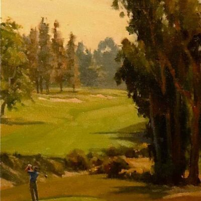 American Legacy Fine Arts presents "Teeing Off" a painting by Michael Obermeyer.