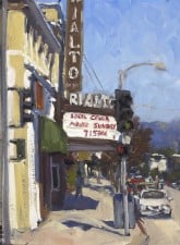 American Legacy Fine Arts presents "Movie Sunday; South Pasadena" a painting by Scott W. Prior.