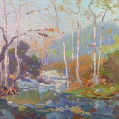 American Legacy Fine Arts presents "Meandering Stream, c. 1915" a painting by Elmer Wachtel (1864-1929).
