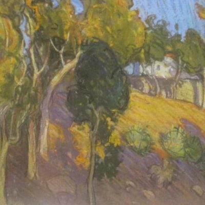 American Legacy Fine Arts presents "Eucalyptus Hillside, Pasadena" a painting by Tim Solliday.
