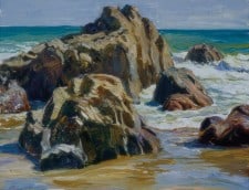 American Legacy Fine Arts presents "Malibu Coastline" a painting by Tim Solliday.