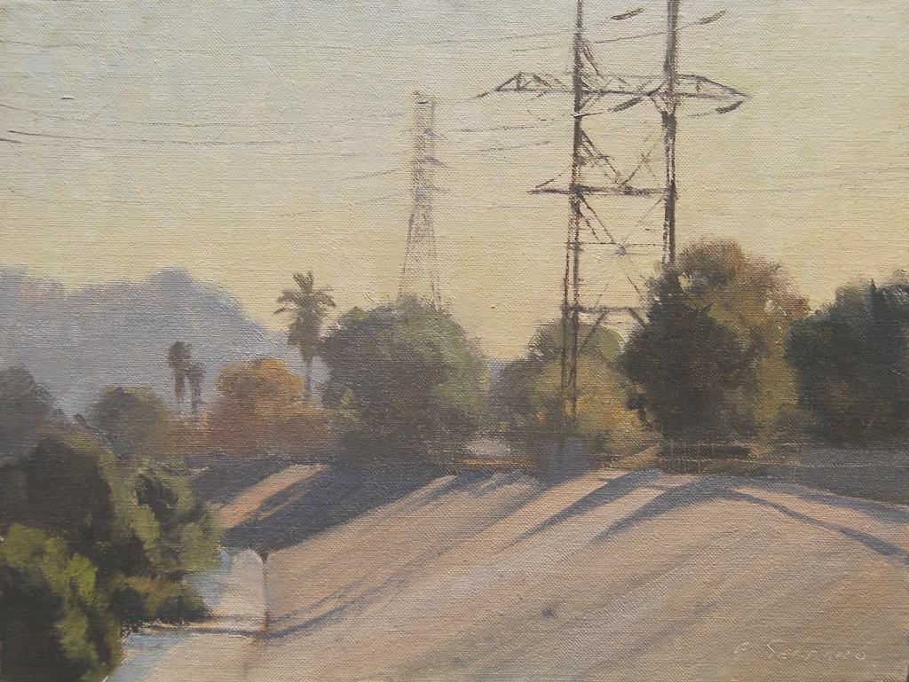 American Legacy Fine Arts presents "West Bank, L.A. River" a painting by Frank Serrano.