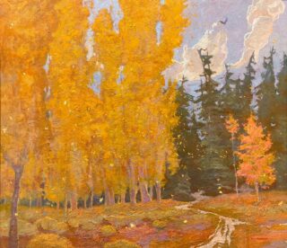 📅Opening Tomorrow!
Mastering the Mood: Atmospheric Emotion
April 24 - June 6⁠

Daniel Pinkham's "The Whisper of Leaves; Idaho" is one of many evocative artworks featured in our upcoming group exhibition, Mastering the Mood: Atmospheric Emotion. 

We invite you to preview the newly unveiled exhibition before it opens to the public through our Linktree!

Painting by Daniel W. Pinkham
"The Whisper of Leaves; Idaho"
Oil on linen panel, 26" x 30"
Available through American Legacy Fine Arts⁠ at the link in our linktree.

"Painted in Idaho during a blustery moment when fall is peaking and the leaves are beginning to shower down or catch flight with the swirling currents of the moments moods."
—Daniel W. Pinkham

#upcomingexhibition #featuredartist #pasadenaart #atmosphericpainting #pleinair