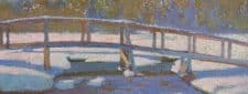 BANNER - Daniel W. Pinkham - Winter on Tamarack Bridge, Oil on linen 30" x 30"