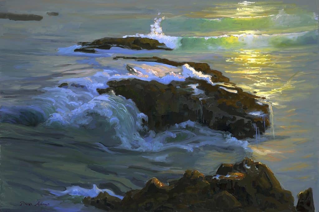 American Legacy Fine Arts presents "Summer Light at Woods Cove" a painting by Peter Adams.