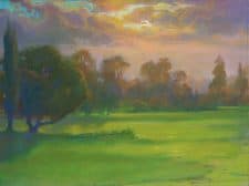 American Legacy Fine Arts presents "Sunset Glow over the North Course" a painting by Peter Adams.