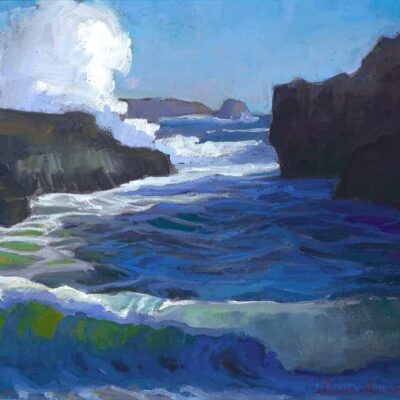 American Legacy Fine Arts presents "Pirate Cove, Pt. Lobos, Carmel" a painting by Peter Adams.