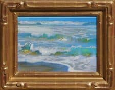 American Legacy Fine Arts presents "Morning Surf Glare; Oceanside, California" a painting by Peter Adams