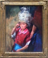 American Legacy Fine Arts presents "What Happened, Boy from Guizhou" a painting by Jove Wang.