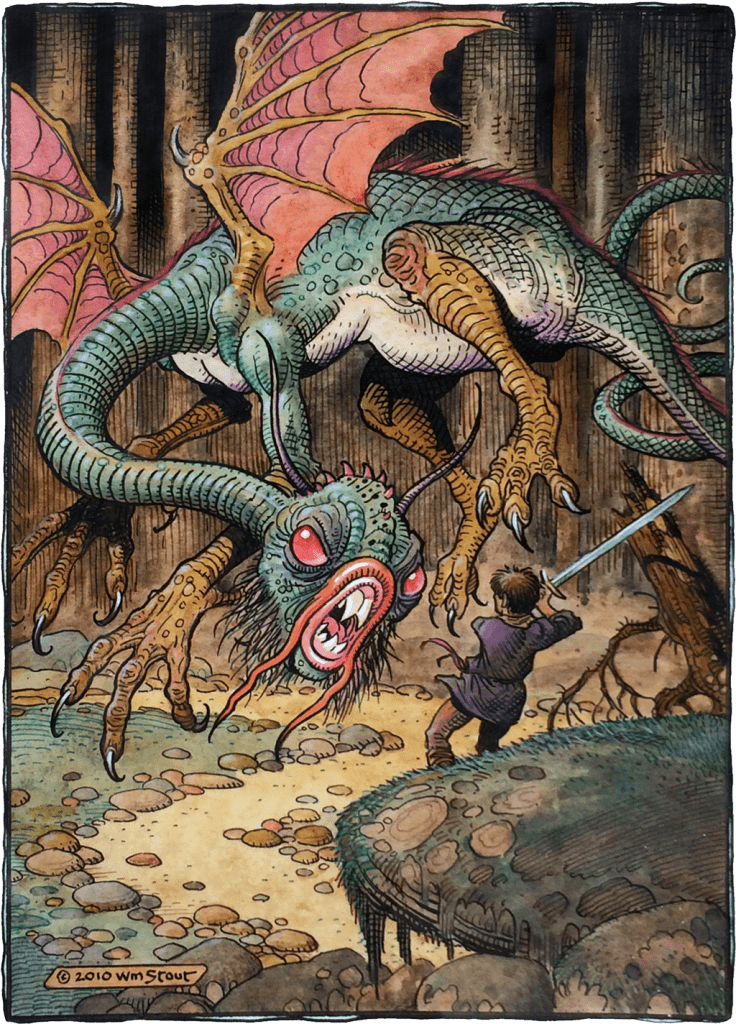 American Legacy Fine Arts presents "The Jabberwock" a painting by William Stout.