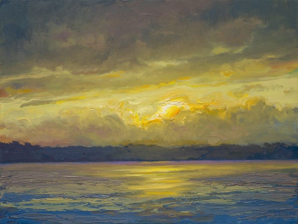 American Legacy Fine Arts presents "Lake Washington Two" a painting by Tony Peters.