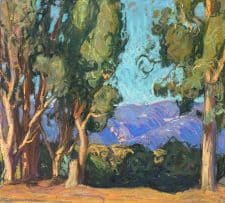 American Legacy Fine Arts presents "San Gabriel Eucalyptus" a painting by Tim Solliday.