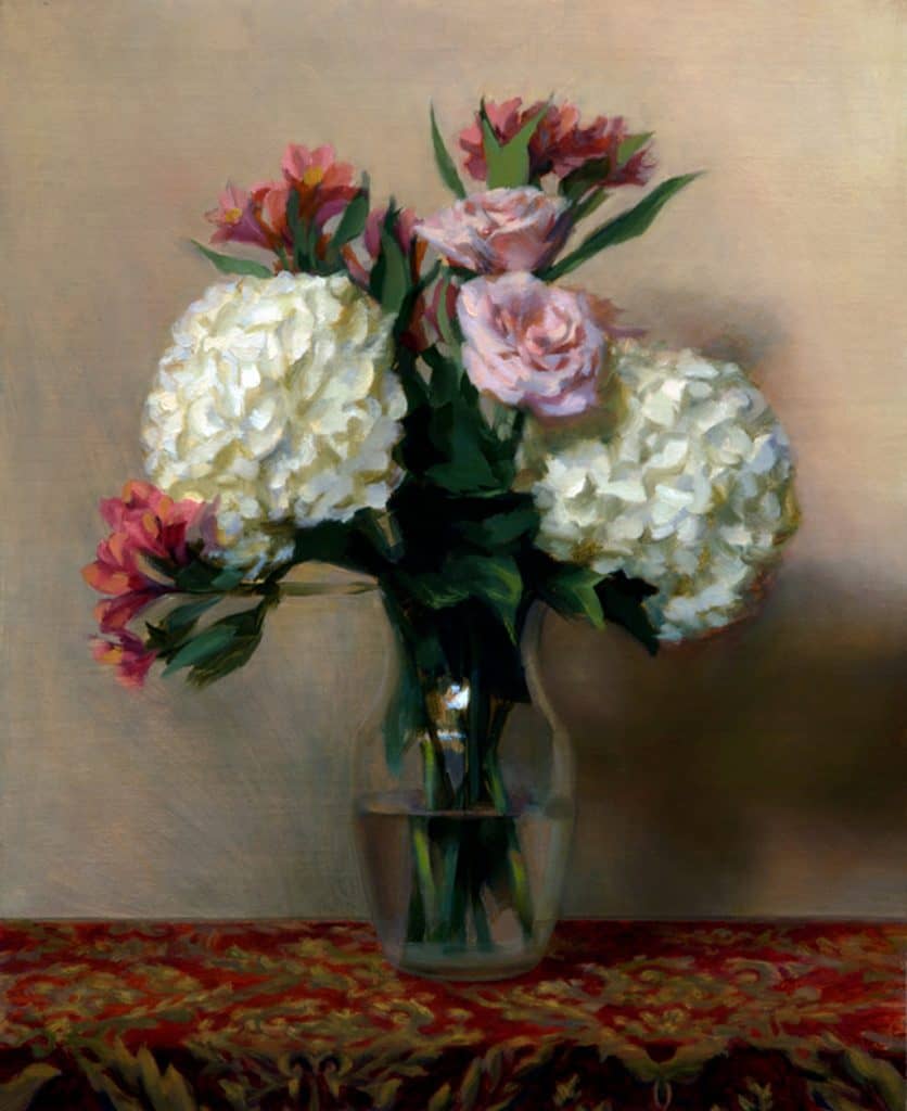American Legacy Fine Arts presents "Hydrangeas" a painting by Kate Sammons.