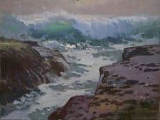 American Legacy Fine Arts presents "Shore Breakers at Aliso Beach" a painting by Ray Roberts.