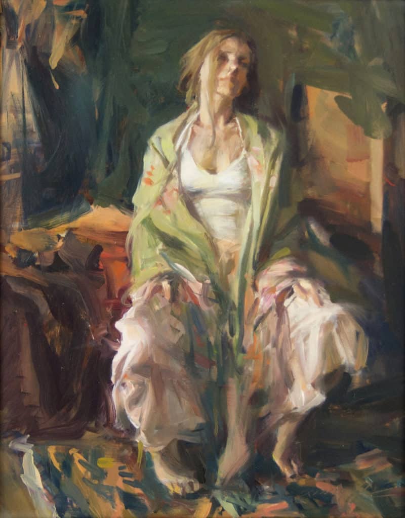 American Legacy Fine Arts presents "Daydream, The Spanish Shawl" a painting by Quang Ho.