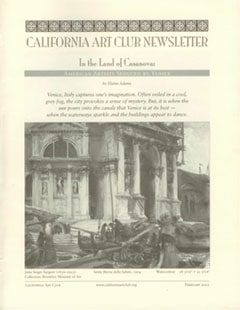 In the Land of Casanova by Elaine Adams, California Art Club Newsletter