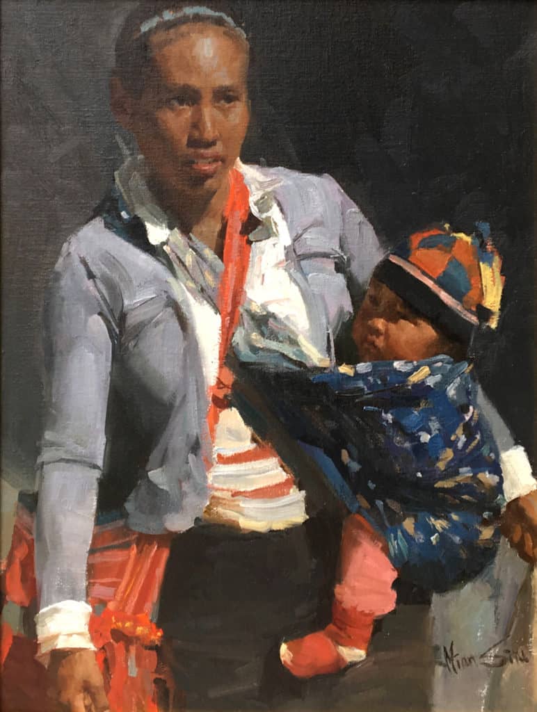 American Legacy Fine Arts presents "Market Bundles" a painting by Mian Situ.