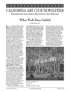 William Wendt Nature Undefiled by Will South, California Art Club Newsletter