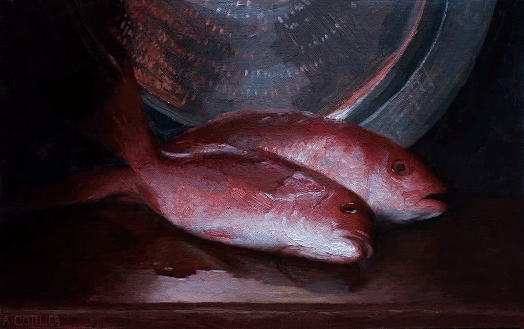 American Legacy Fine Arts presents 'Red Snapper" a painting by Adrian Gottlieb.